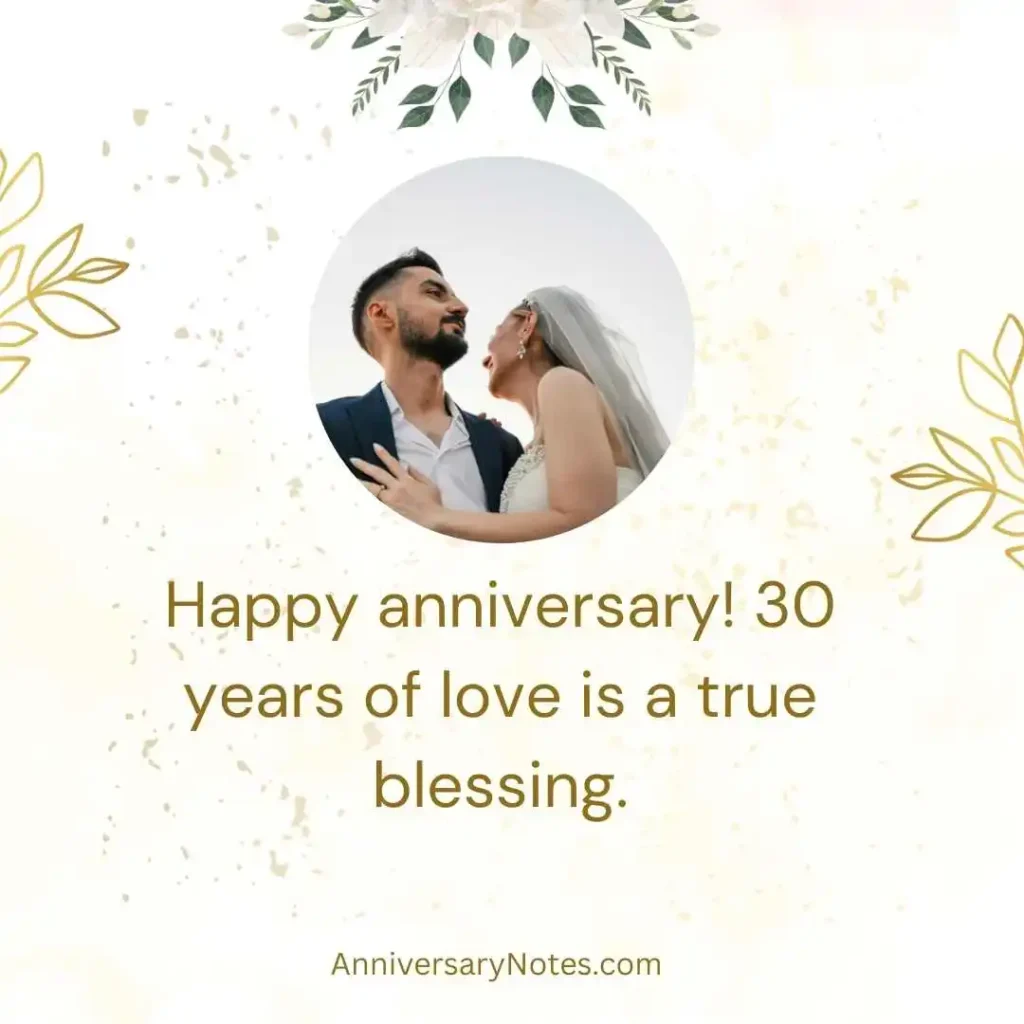 Happy 30th Anniversary Wishes