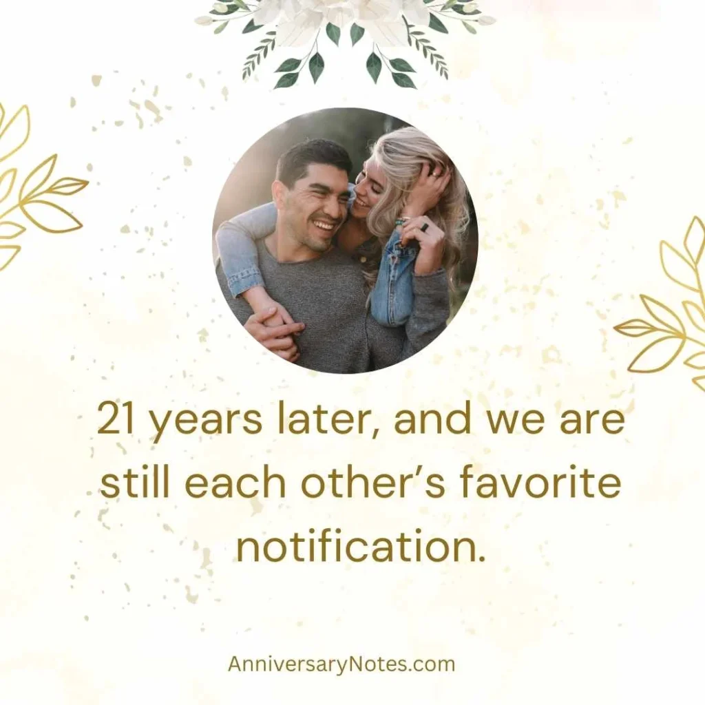 Cute 21 Year Anniversary Captions for Couples