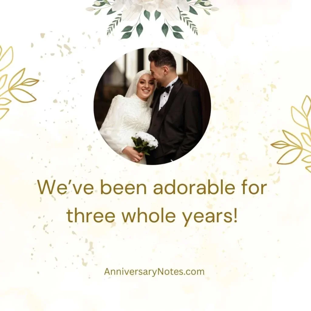 Cute 3 Years Anniversary Captions 