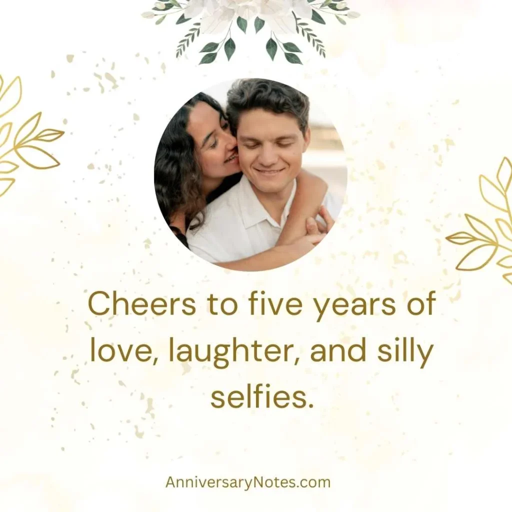 Cute 5 Year Anniversary Captions