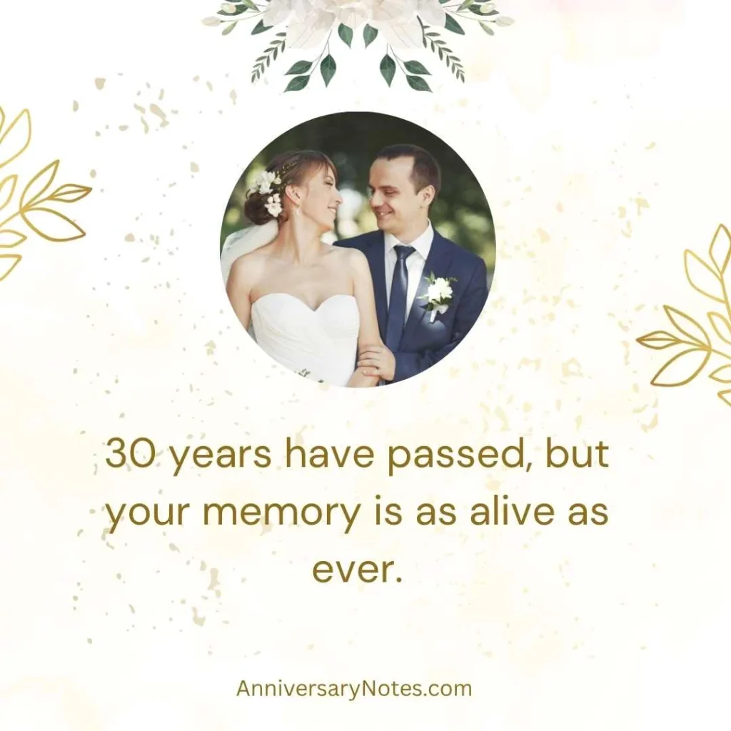 30th Death Anniversary Message