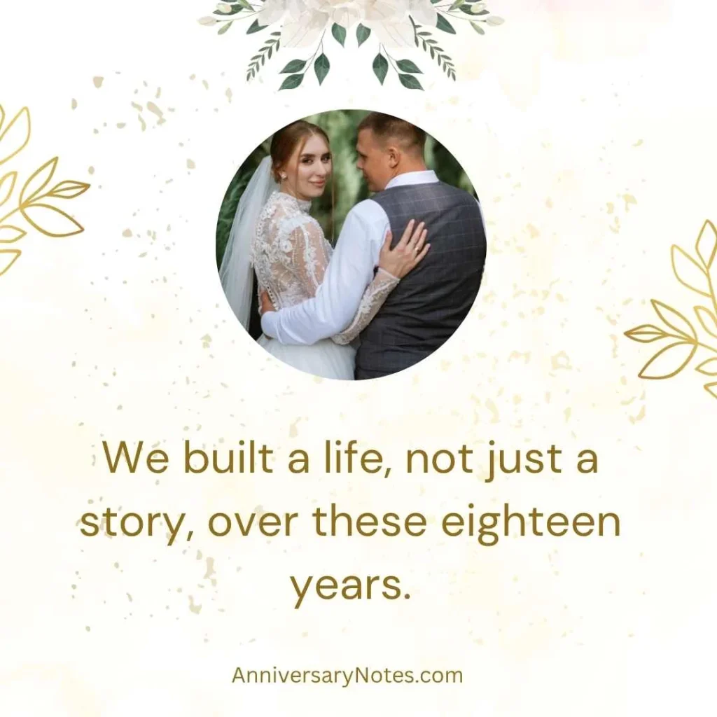 18 Years of Togetherness Quotes for Couple